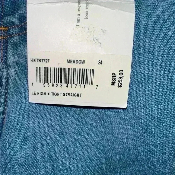 New With Tags! FRAME Blue Jeans Size 24 LE HIGH 'N' TIGHT STRAIGHT HIGH- RISE - Picture 15 of 15